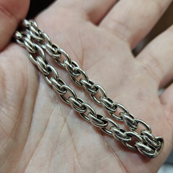 18K Solid White Gold Chain-Link Chain Necklace 20 Grams 18.5 Inches Long - Picture 9 of 10